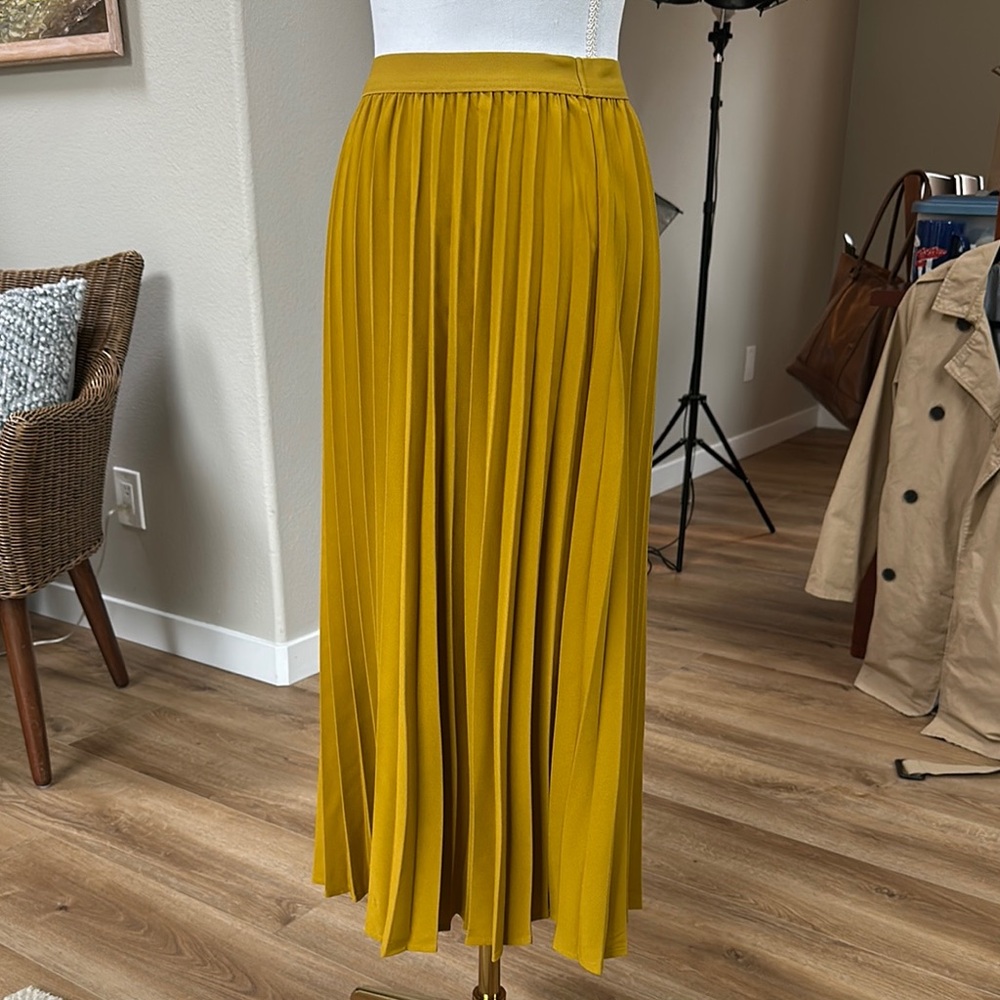 Pleated plisse long midi maxi skirt SZ XS